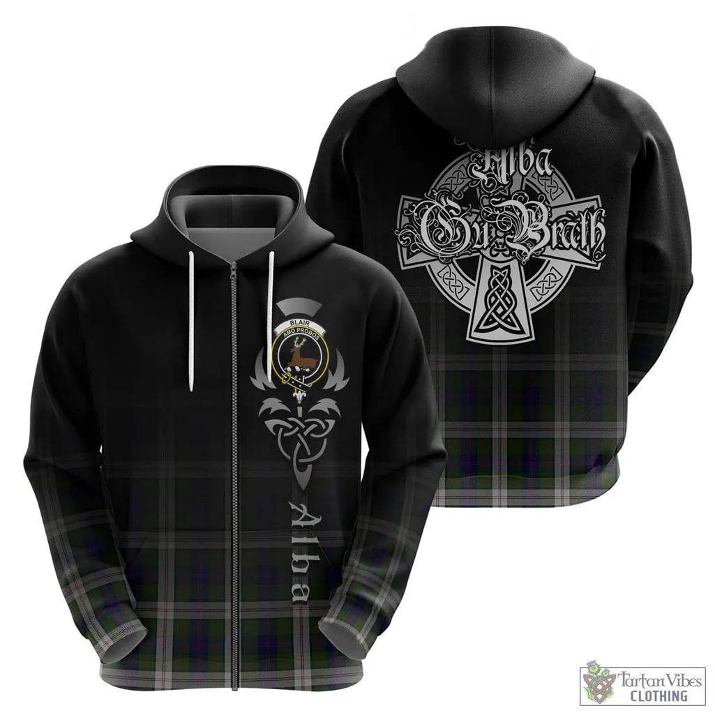 Blair Dress Tartan Hoodie Featuring Alba Gu Brath Family Crest Celtic Inspired