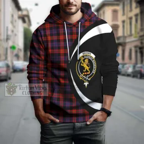 Brown (Broun) Tartan Hoodie with Family Crest Circle Style