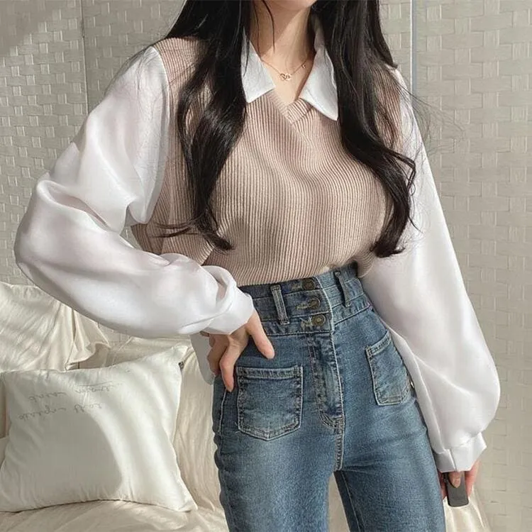 Casual Pullover Two Piece Suit Shirt