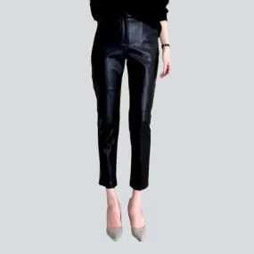 Cigarette wax women's denim pants