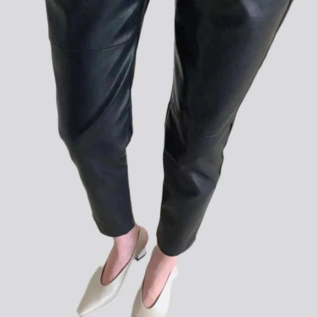 Cigarette wax women's denim pants