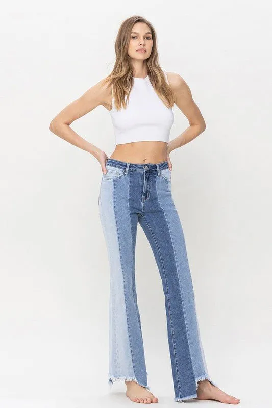 Color Block Flare Jeans