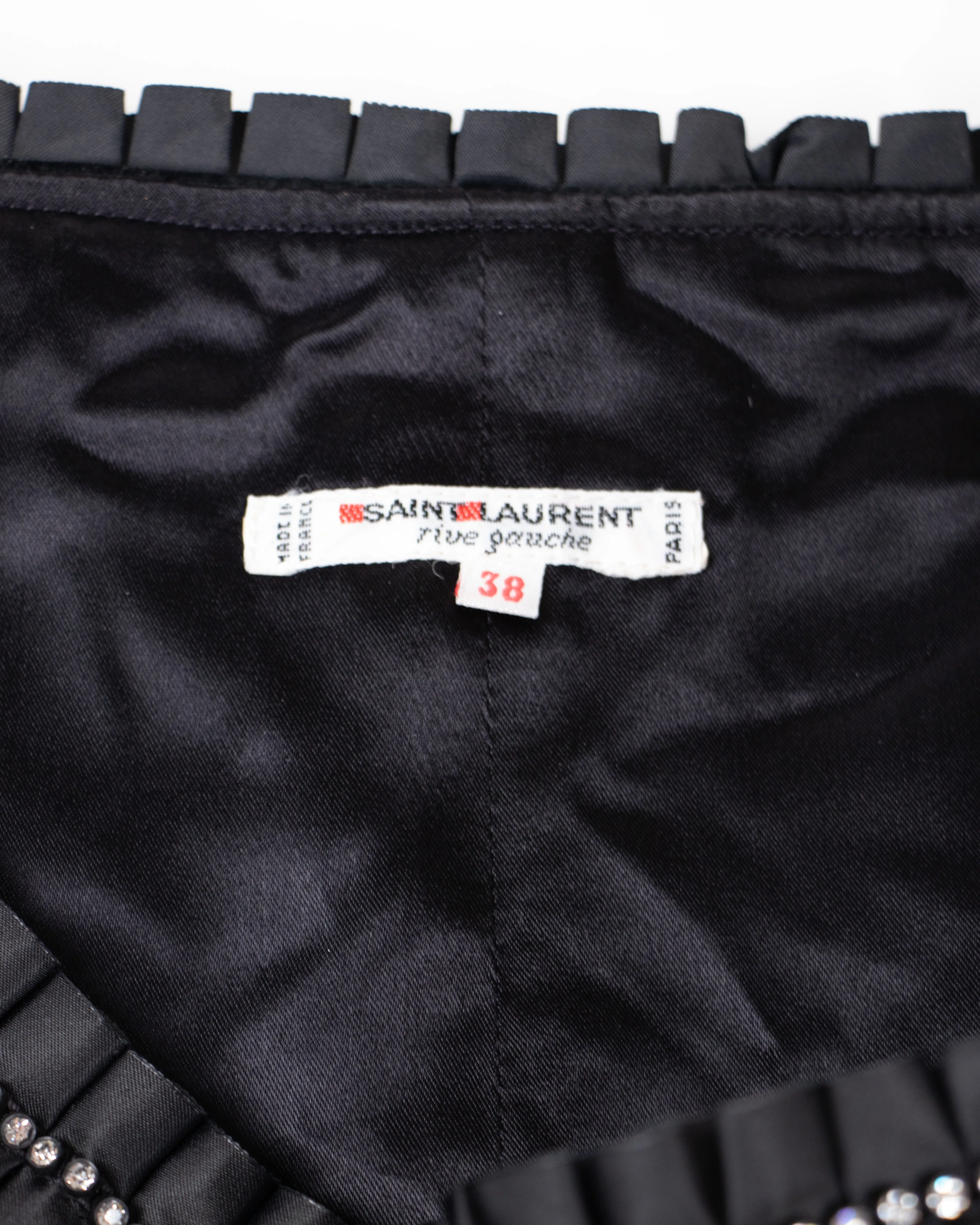 Early 1980s Yves Saint Laurent Black Velvet 2-Piece Ensemble XS/S