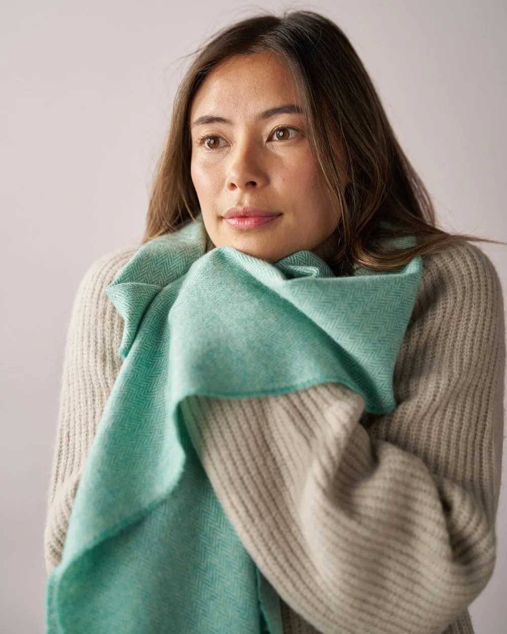 Herringbone Scarf: Spearmint