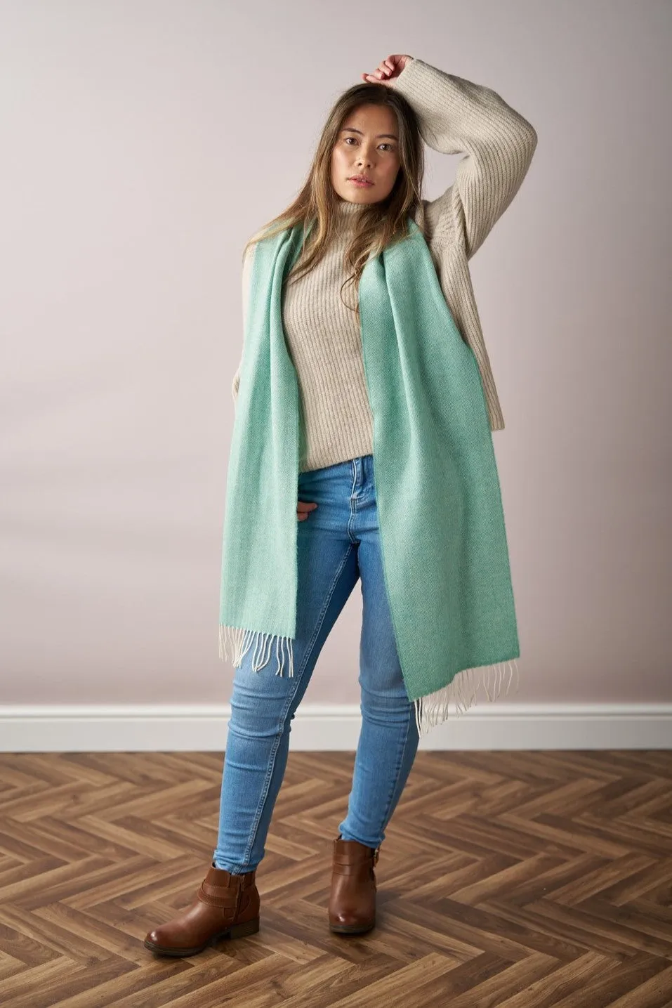 Herringbone Scarf: Spearmint