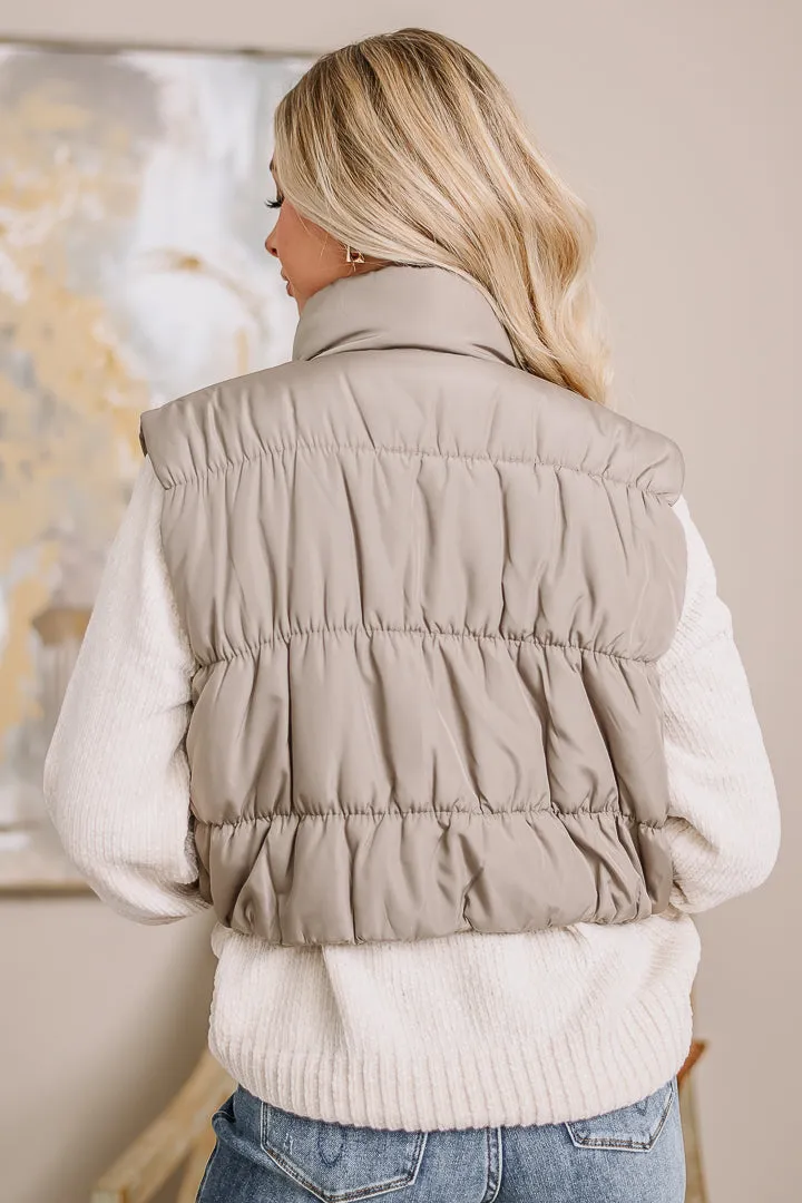 In Connection Puff Vest | Light Mocha