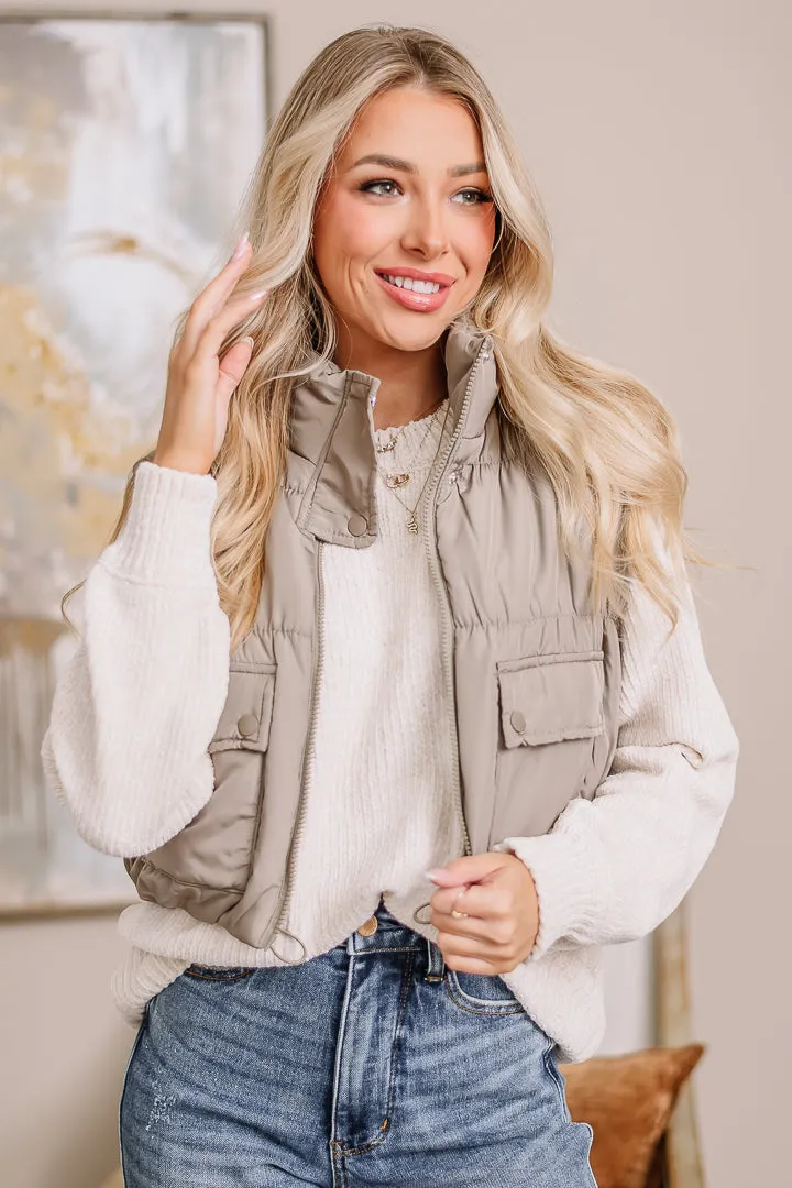 In Connection Puff Vest | Light Mocha