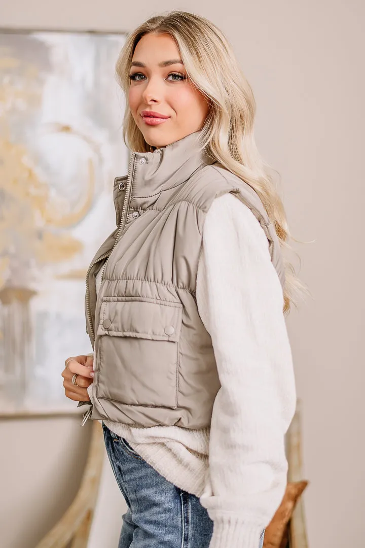 In Connection Puff Vest | Light Mocha