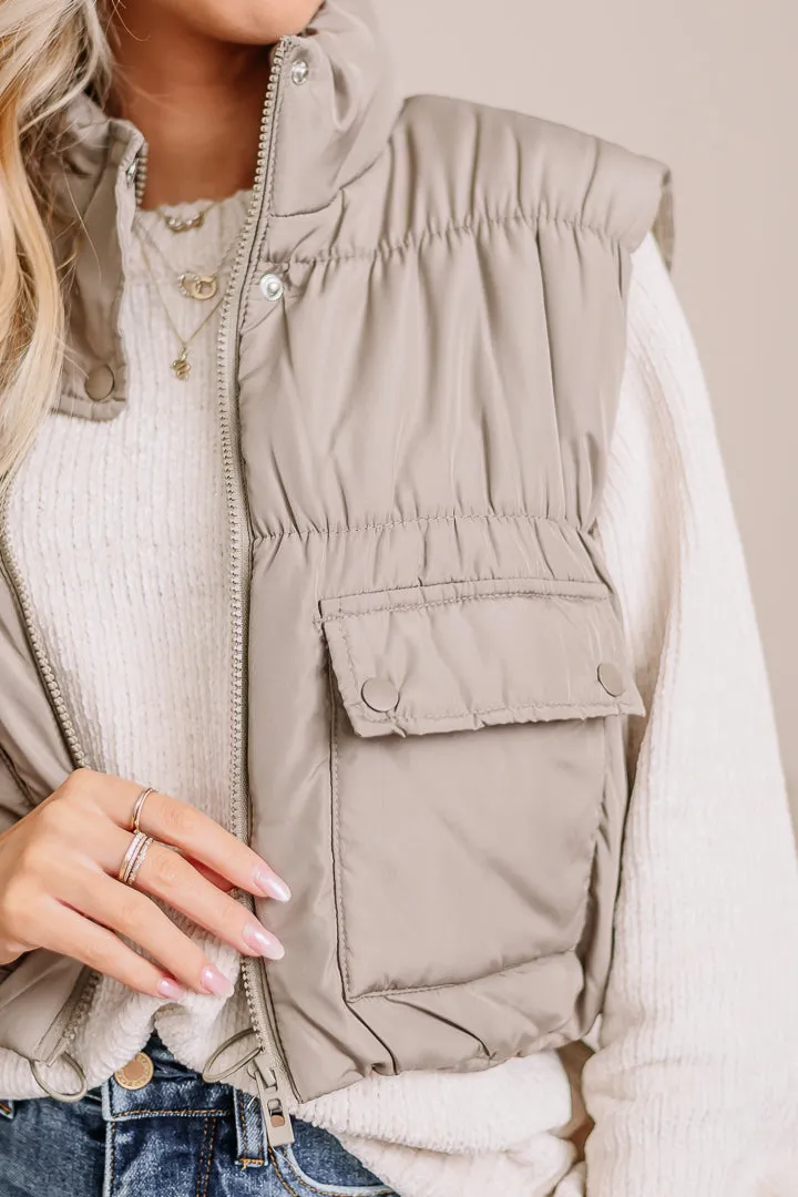 In Connection Puff Vest | Light Mocha