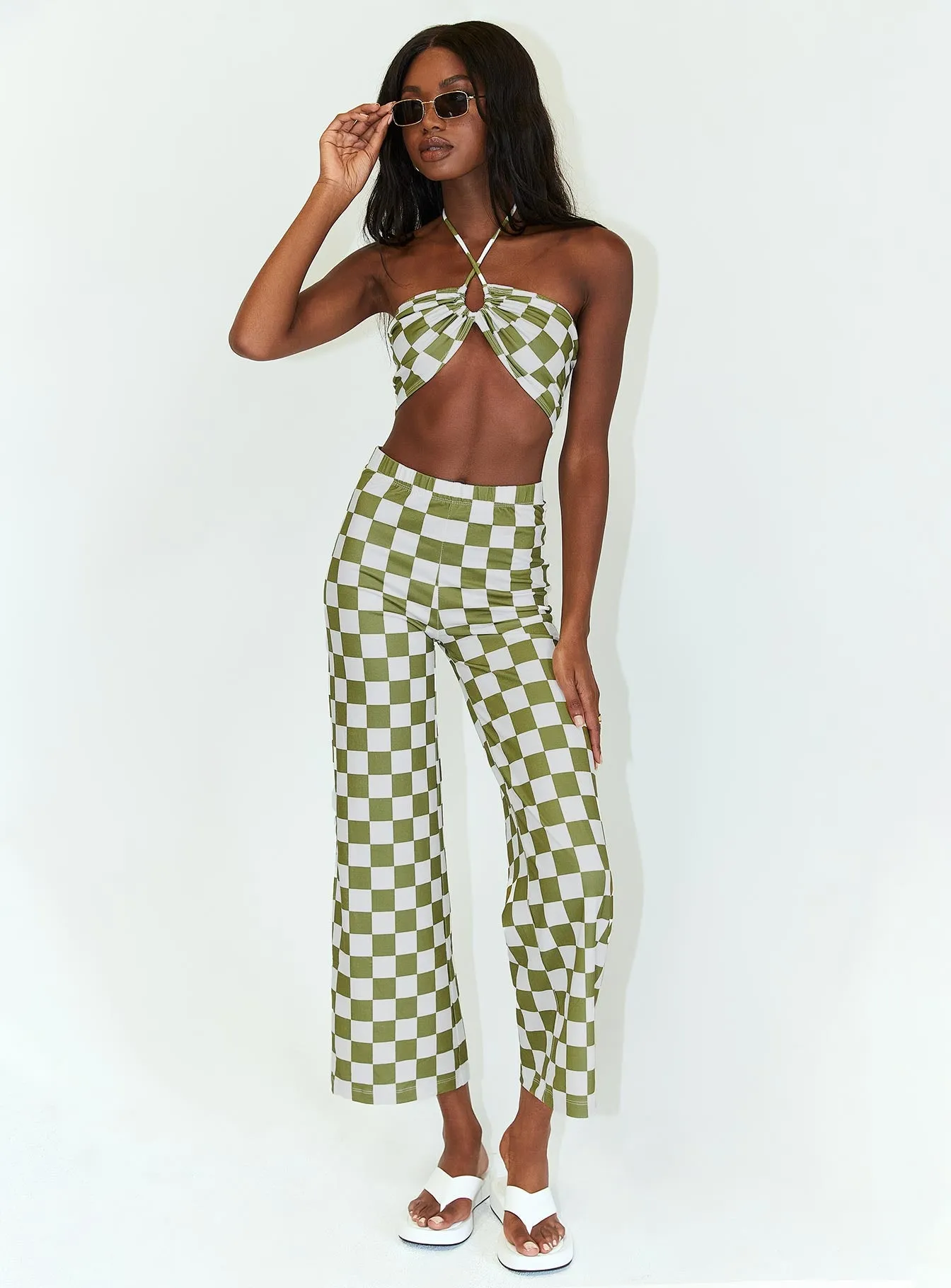 Latiana Set Green Checkerboard