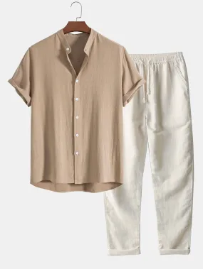 Leo | Casual Set with Linen Trousers