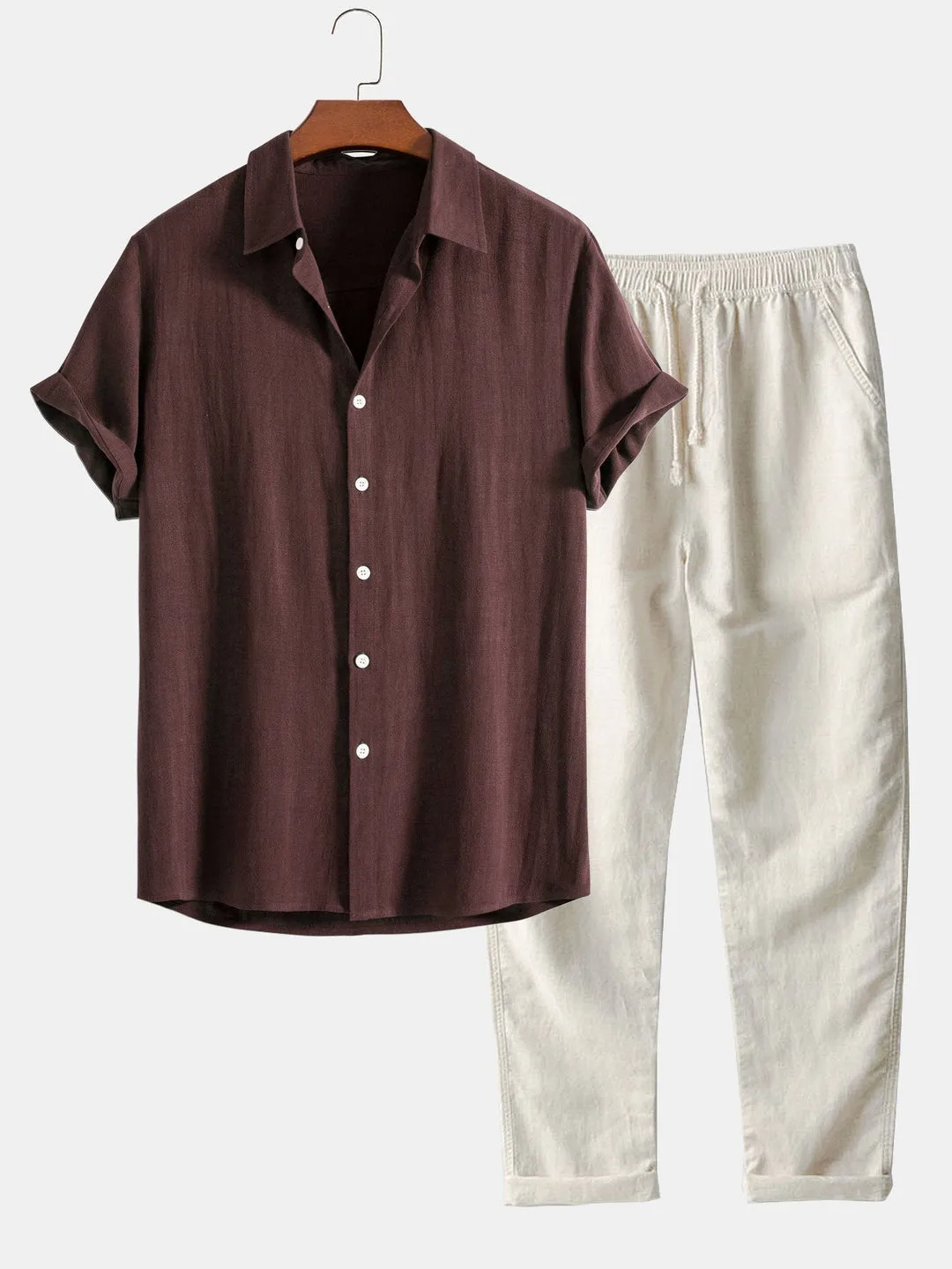 Leo | Casual Set with Linen Trousers