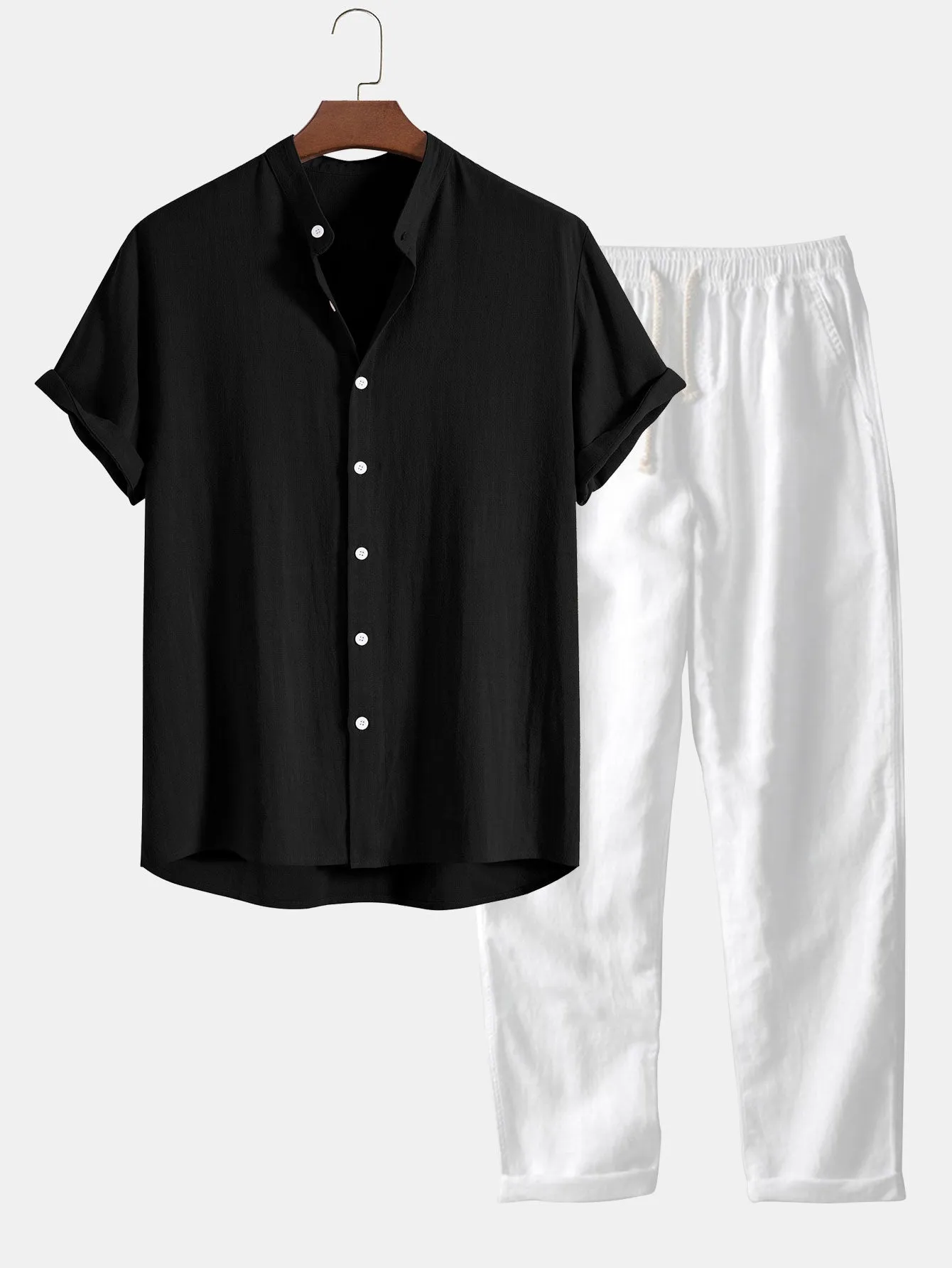 Leo | Casual Set with Linen Trousers