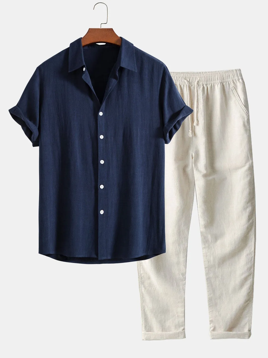 Leo | Casual Set with Linen Trousers
