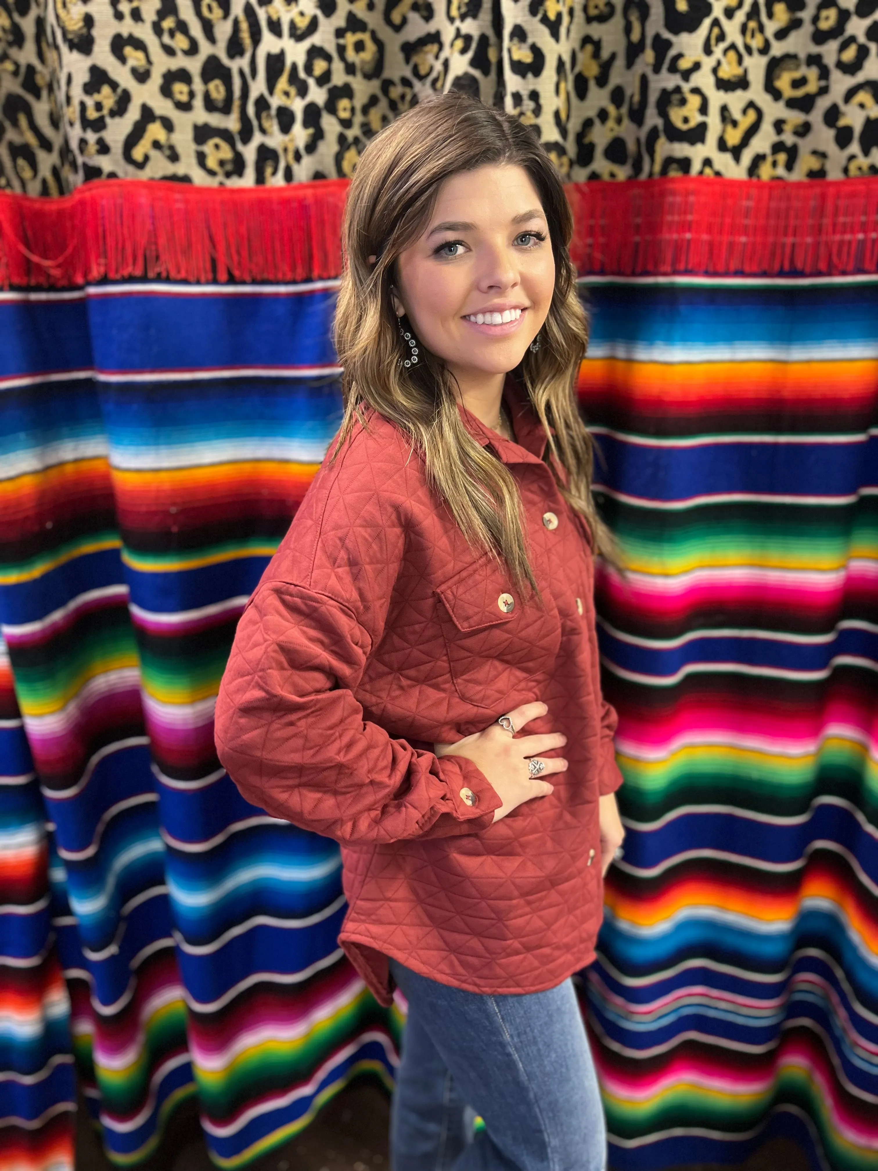Light Weight Berry Quilted Jacket