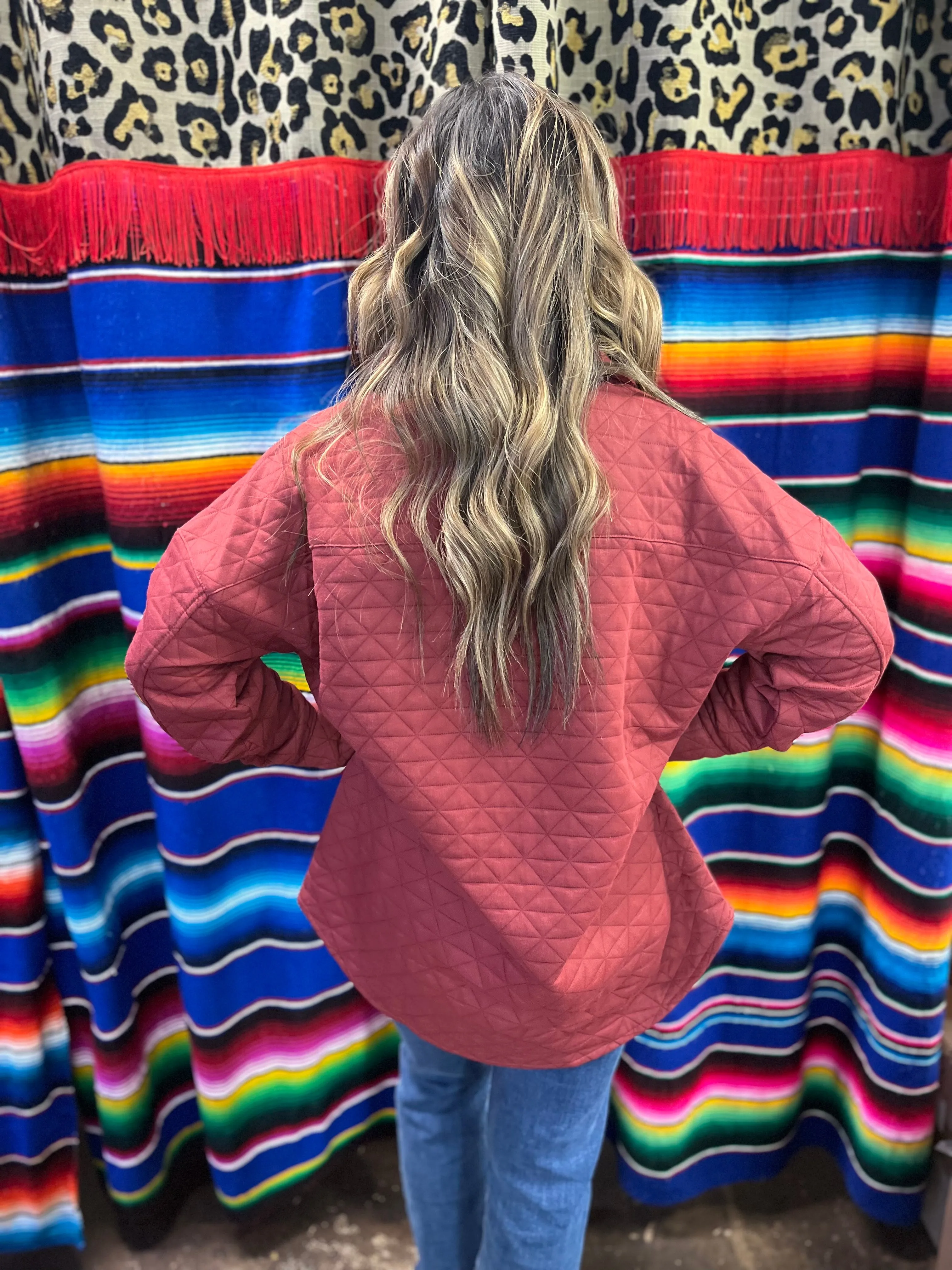 Light Weight Berry Quilted Jacket