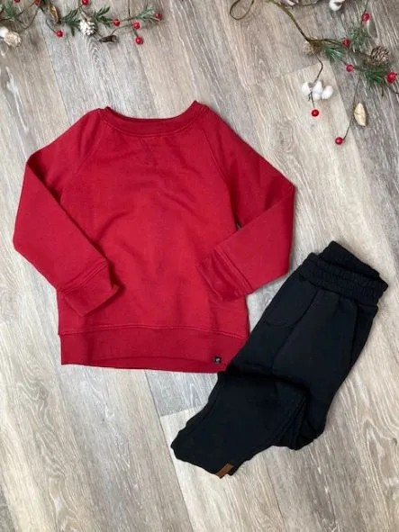 LOT Crew Neck Raglan Sweatshirt Red unisex