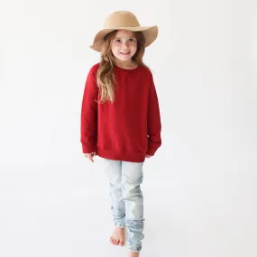 LOT Crew Neck Raglan Sweatshirt Red unisex