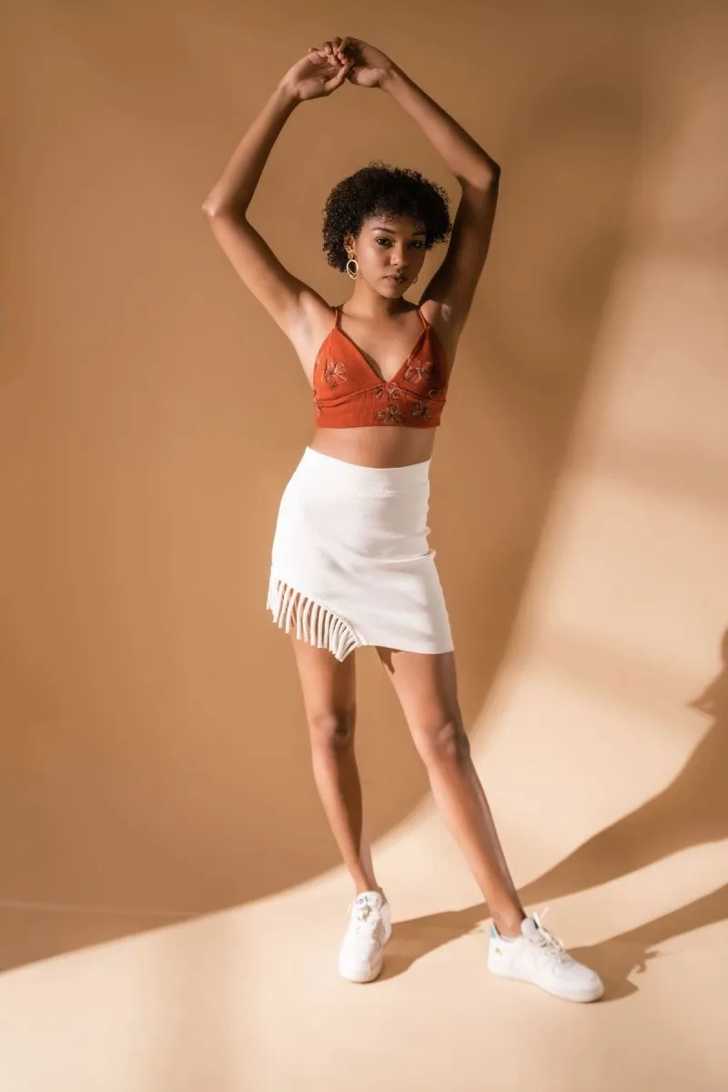 Marta Skirt | High-Waist Skirt In Cotton Knit (White)