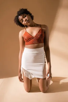 Marta Skirt | High-Waist Skirt In Cotton Knit (White)