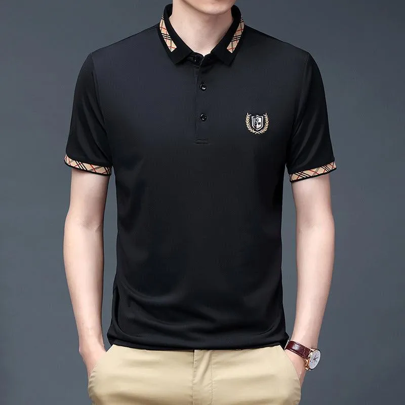 Men's Casual Embroidered Polo Sweater