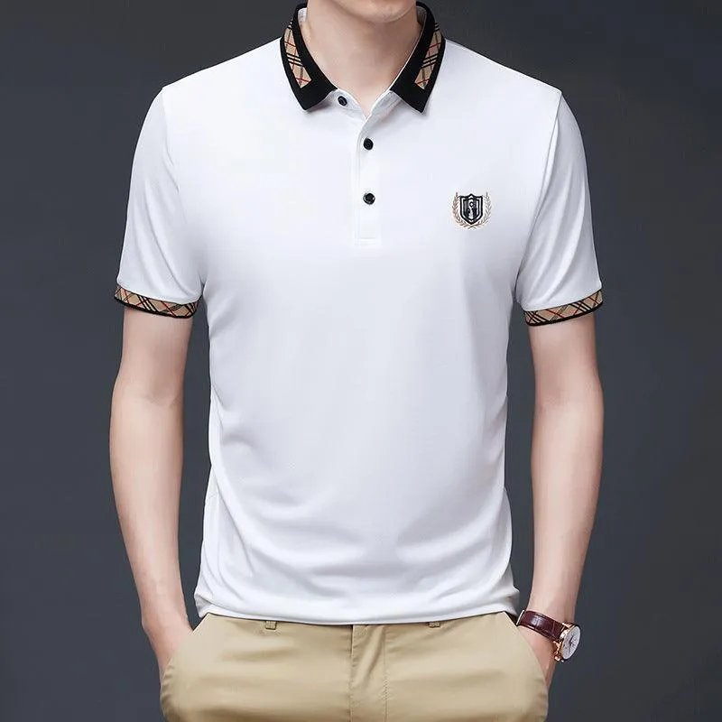 Men's Casual Embroidered Polo Sweater