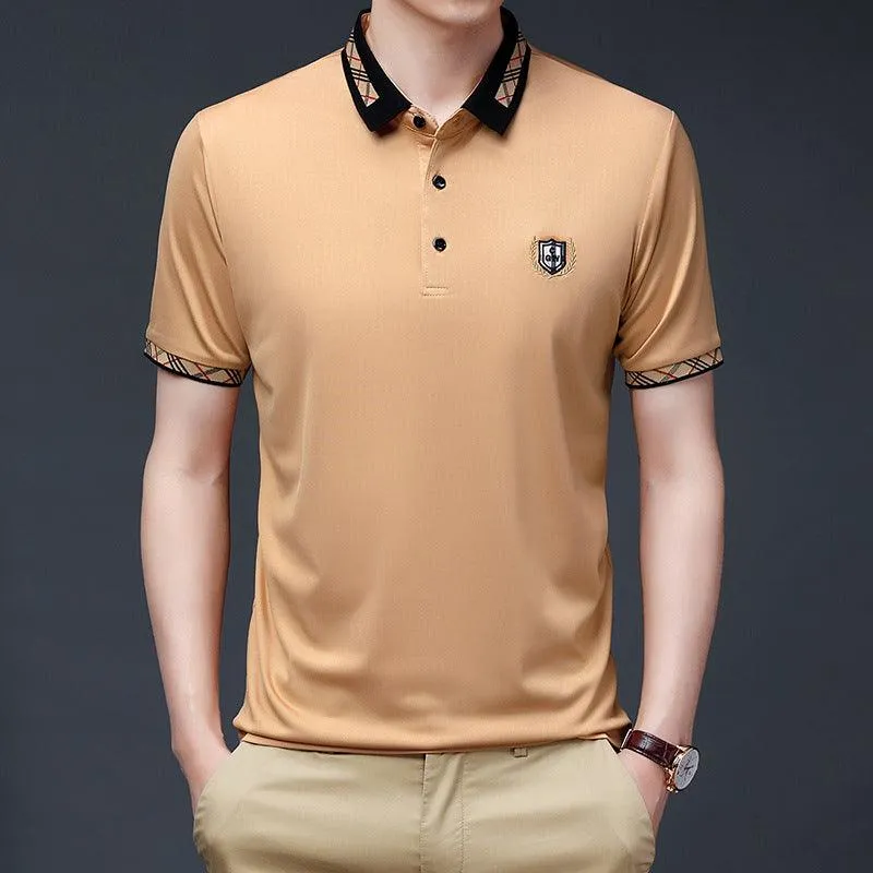Men's Casual Embroidered Polo Sweater