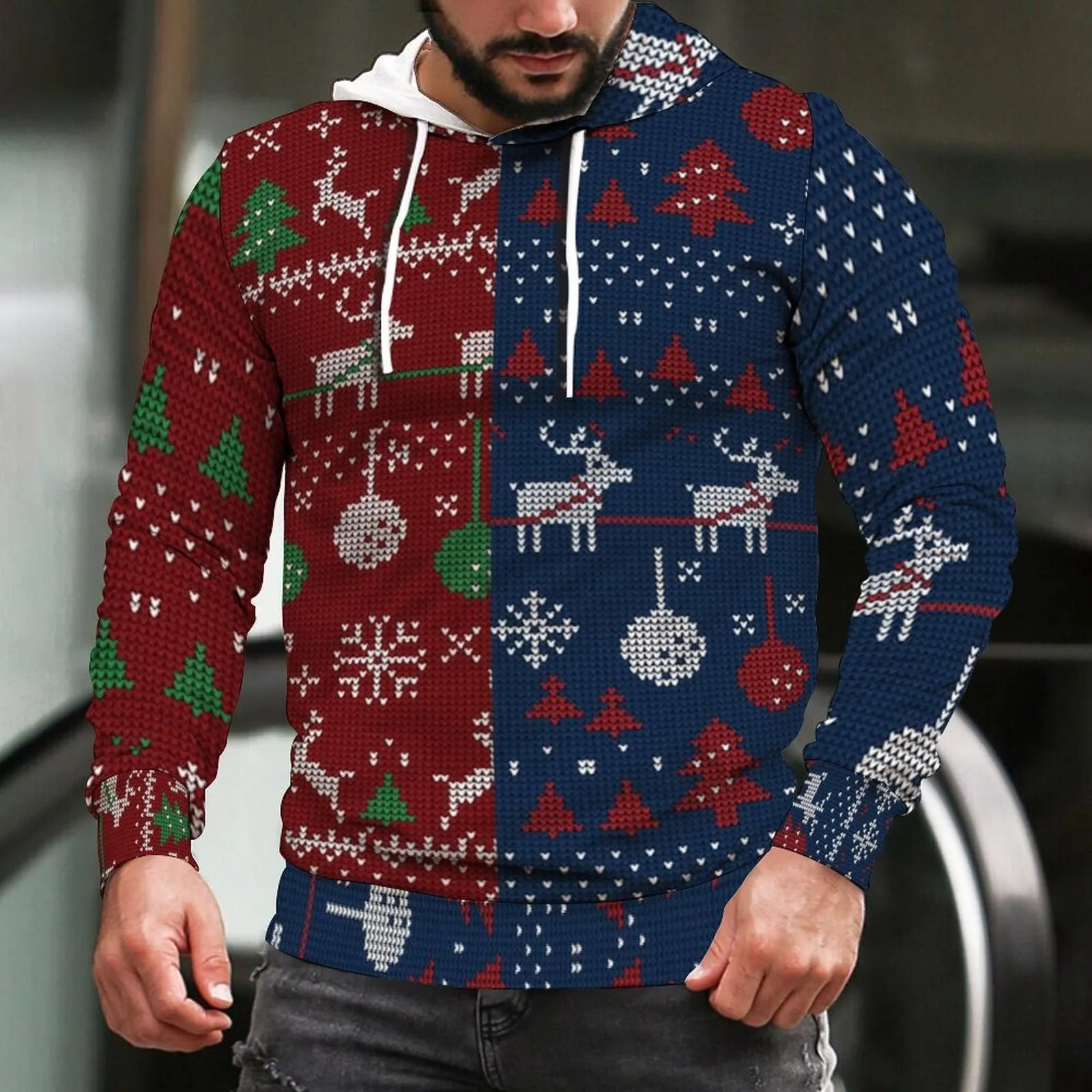 Men's Christmas Casual Printed  Pullover
