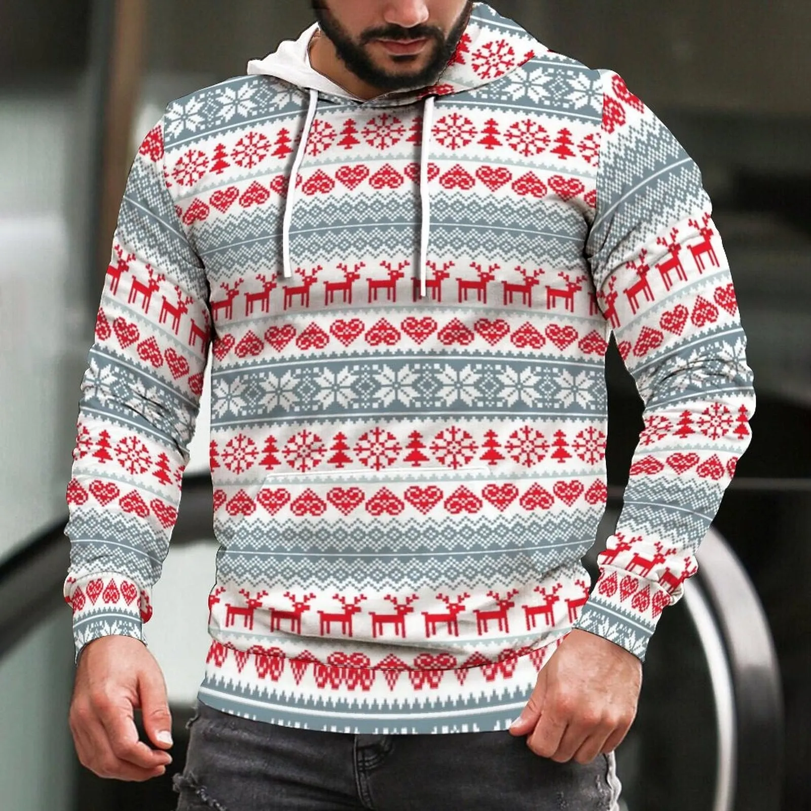 Men's Christmas Casual Printed  Pullover