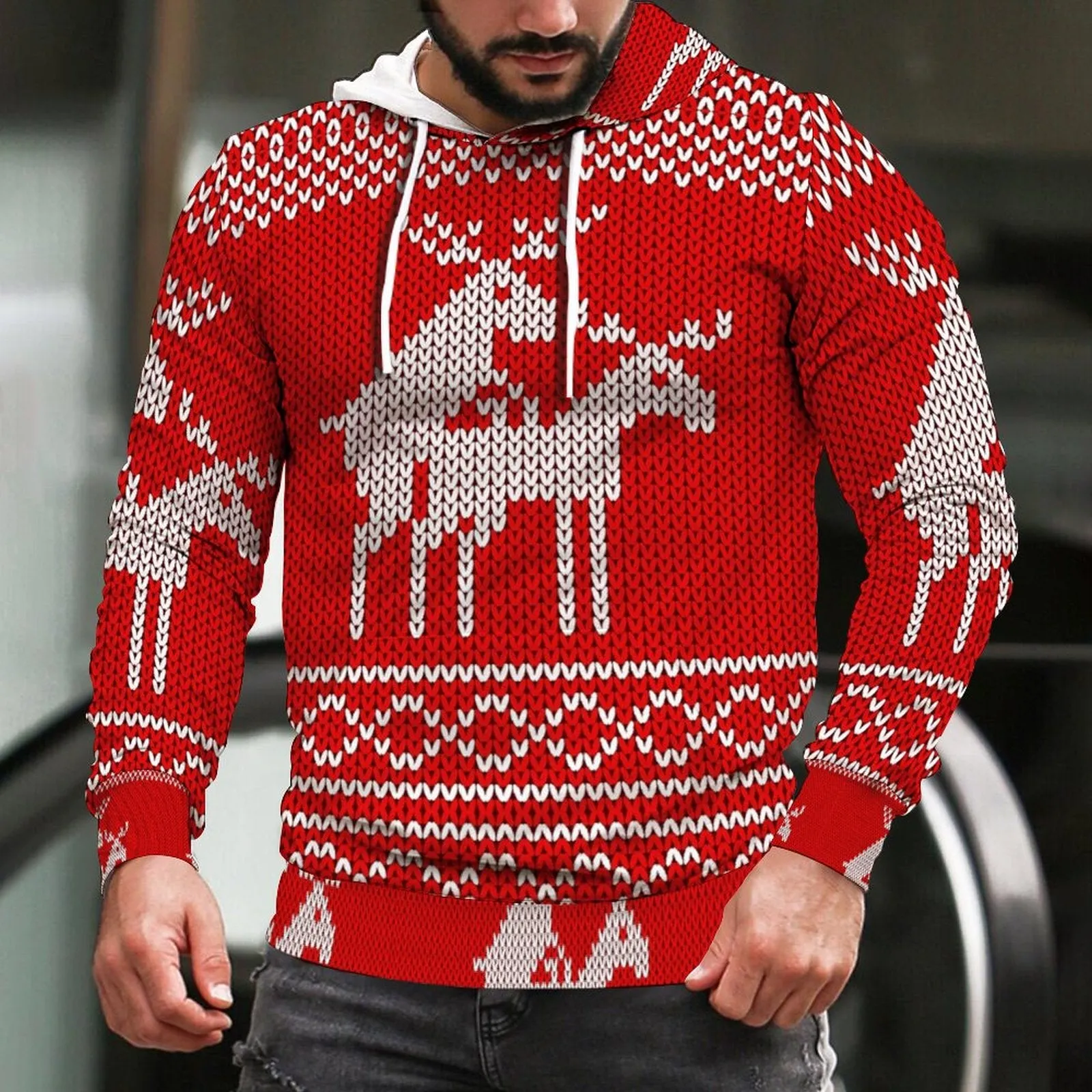 Men's Christmas Casual Printed  Pullover