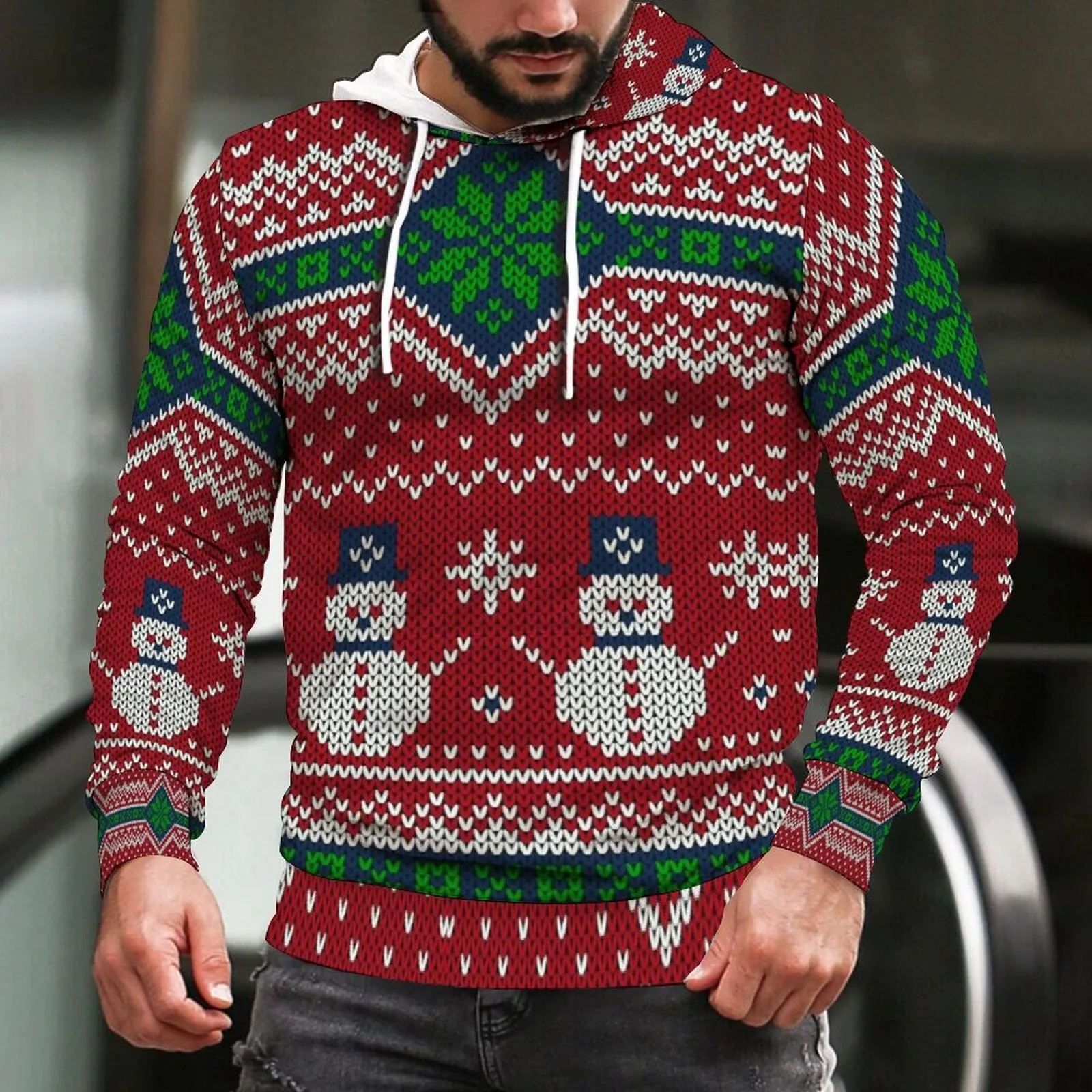 Men's Christmas Casual Printed  Pullover