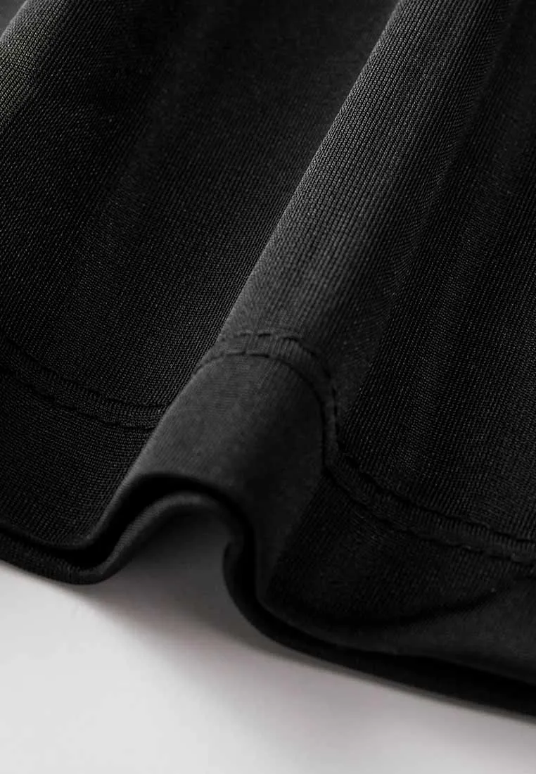 Mesh Ruffle-detail Sleeveless Dress