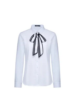 Non Iron Quick Dry Poplin Shirt With Detachable Scarf