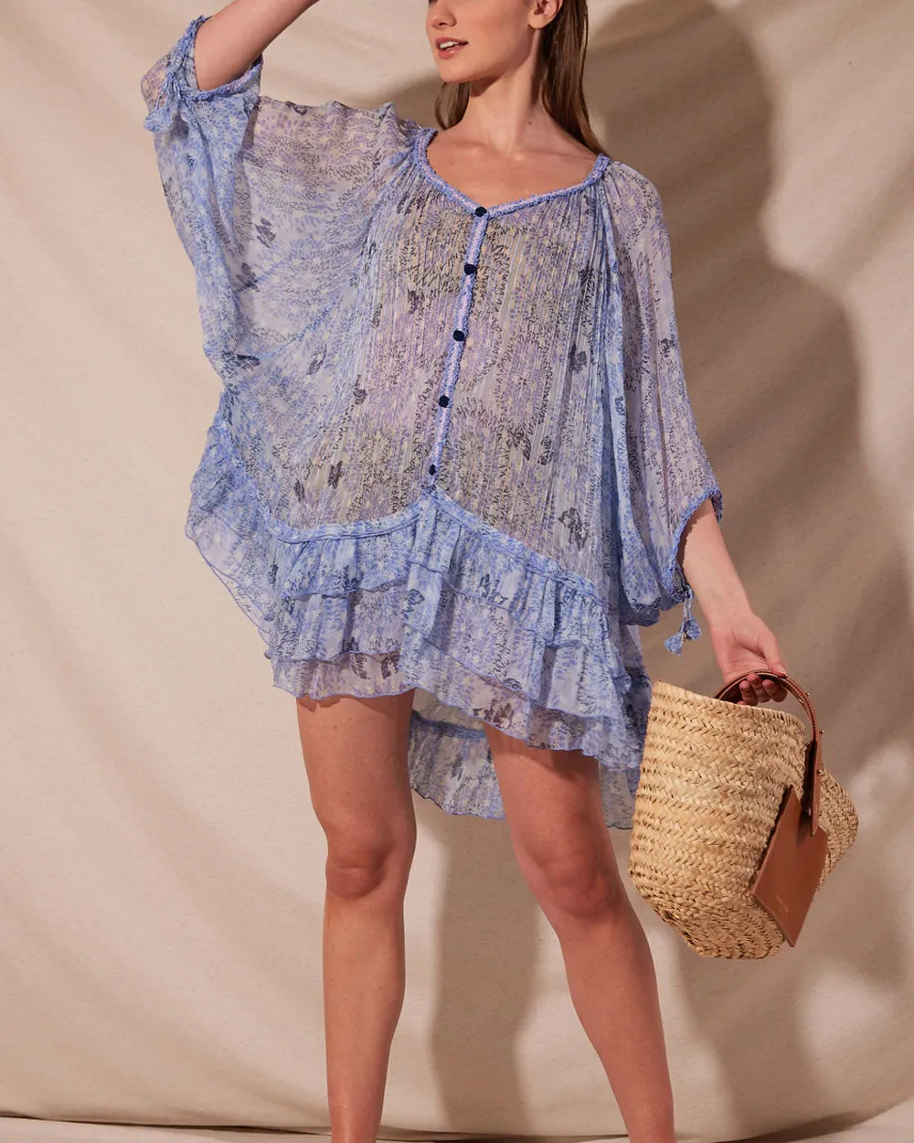Sunflower Blue Nava Poncho