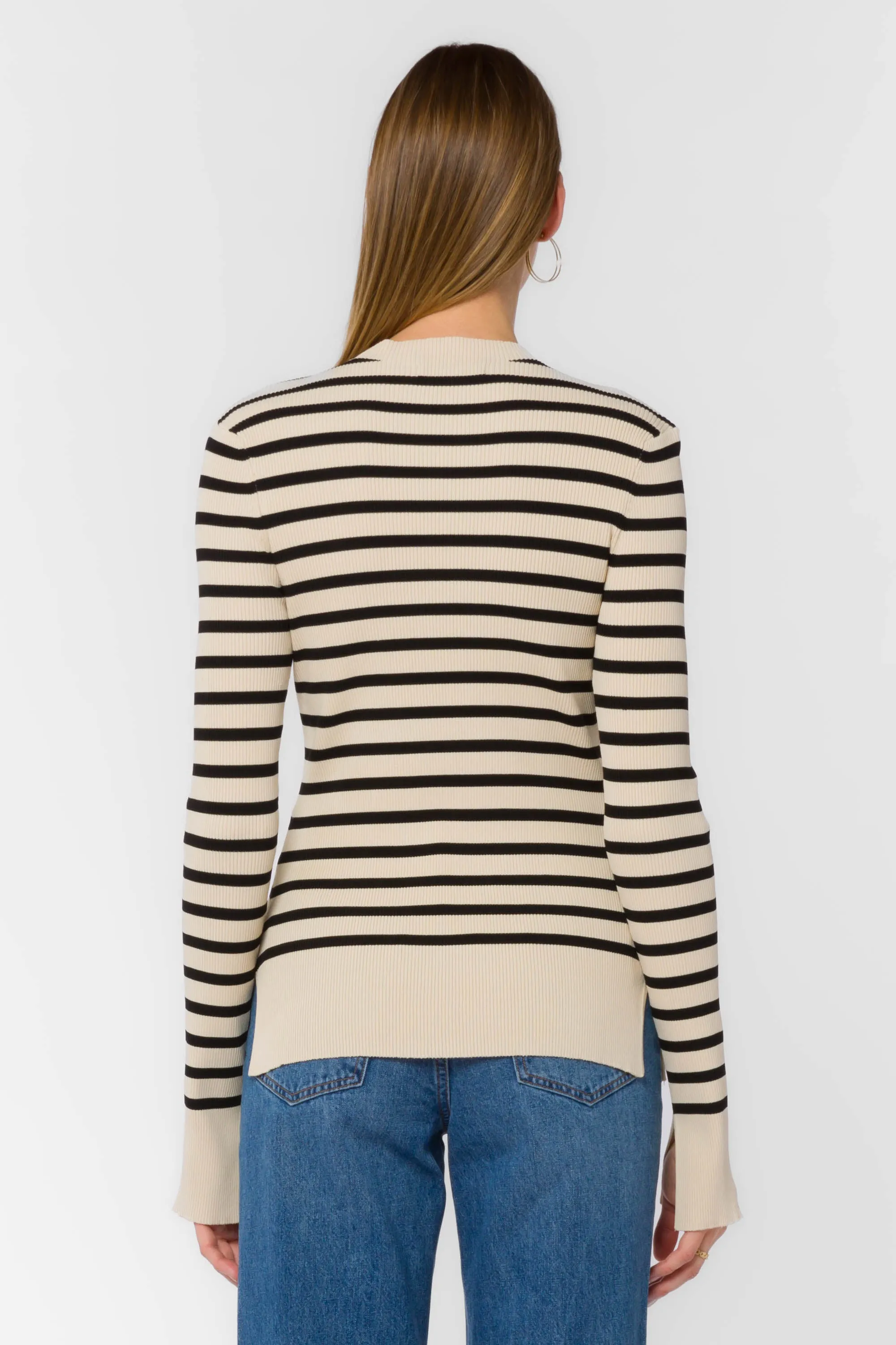 Teresa Black Ivory Stripe Sweater