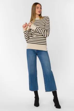 Teresa Black Ivory Stripe Sweater