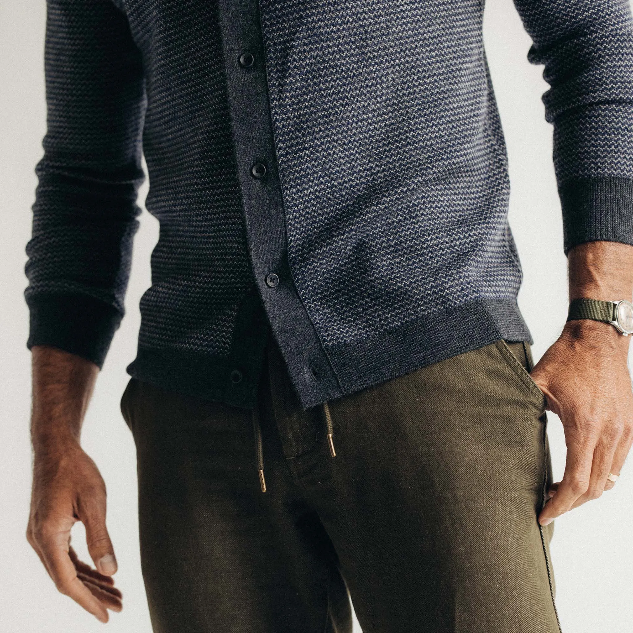 The Nichols Polo in Navy Birdseye