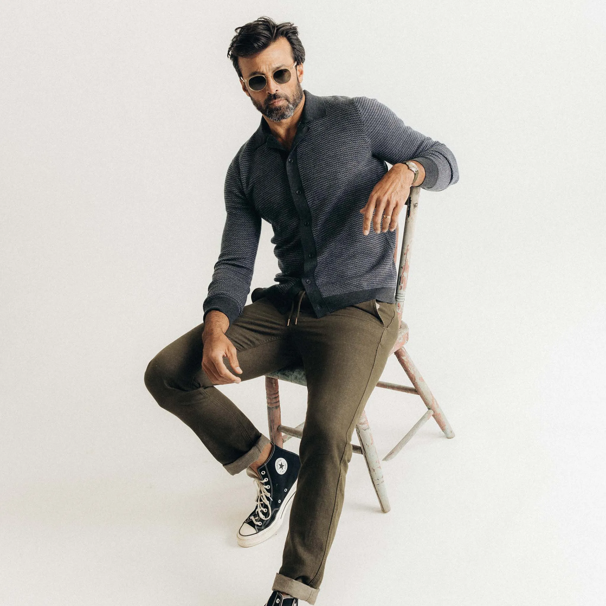 The Nichols Polo in Navy Birdseye